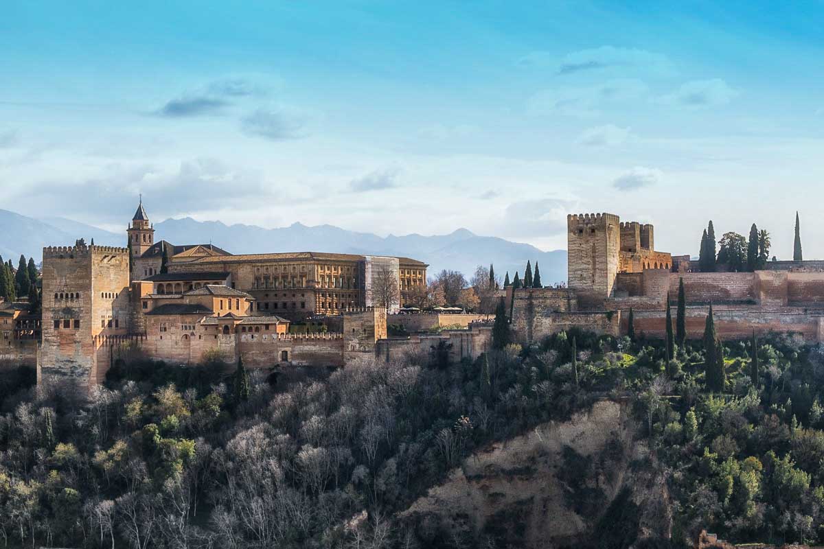 views of the allhambra palace in granada