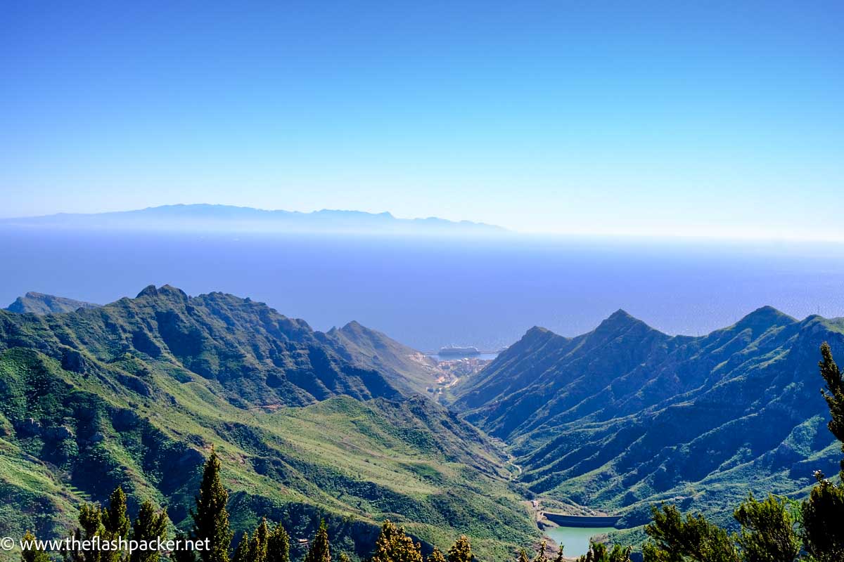 view of forest and coastline from mirador in anaga forest