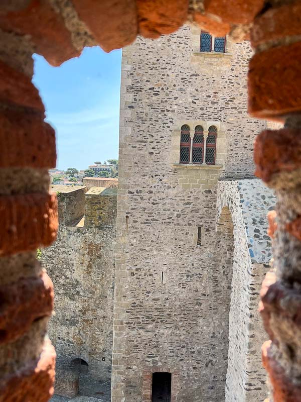 the stone tower of collioure castle