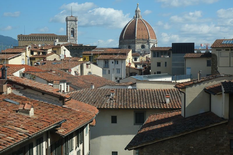 red roofs of florence and dome of cathedral