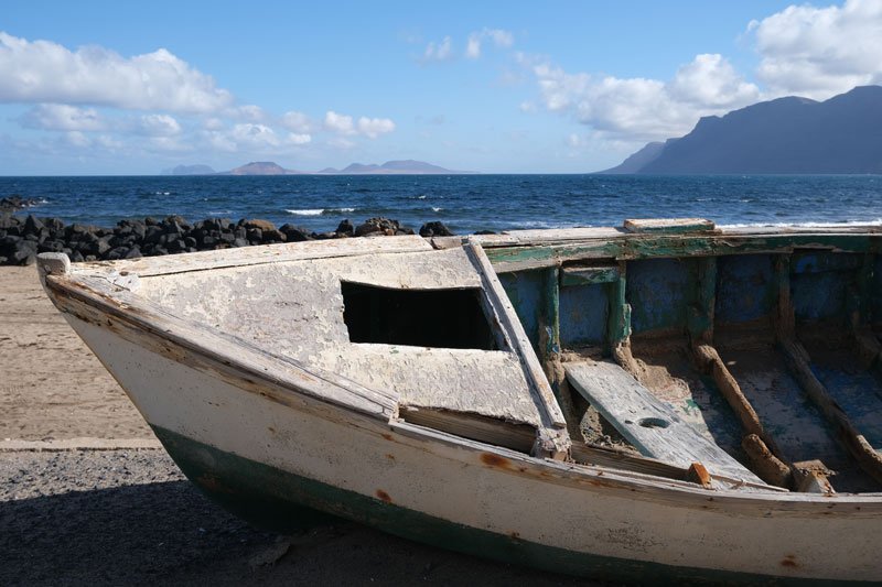 fishing boat on a beach