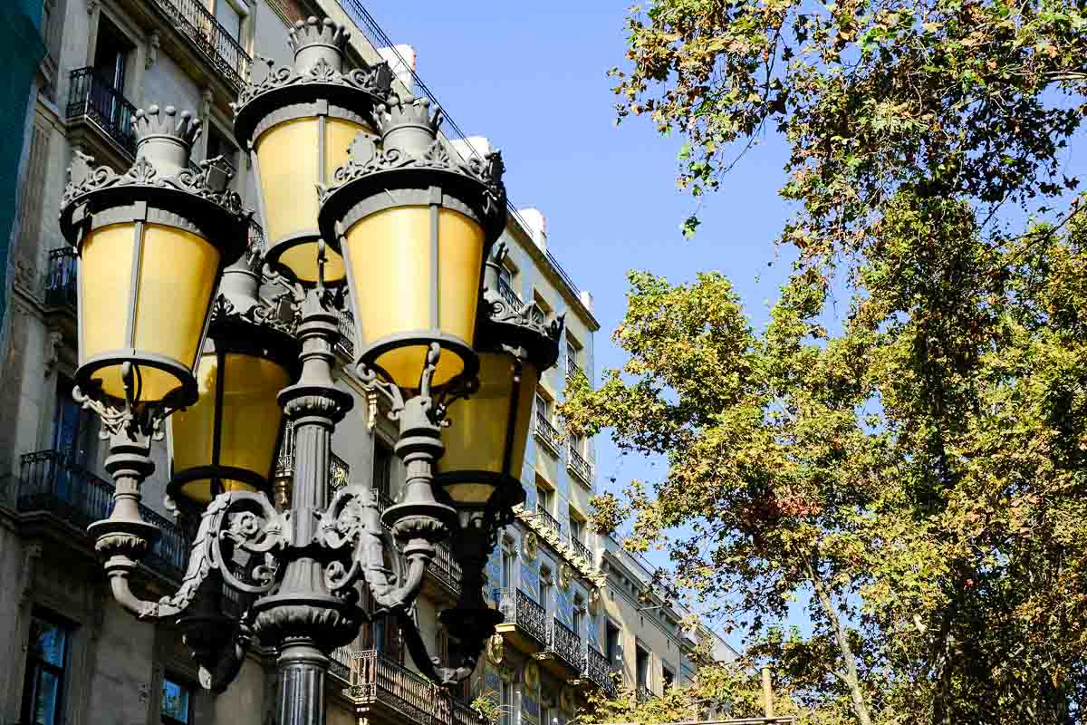 top of ornate lampost