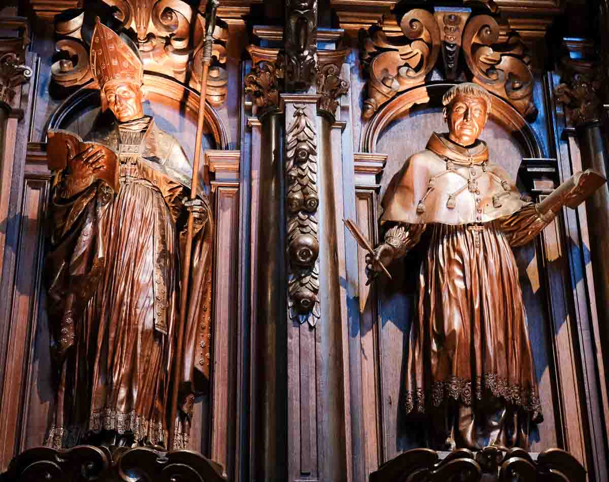 the famous carved wooden sculptures of religious figures are one of the malaga cathedral facts