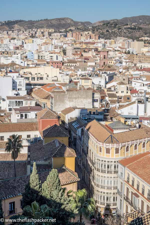 panoramic view of rooftops of malaga