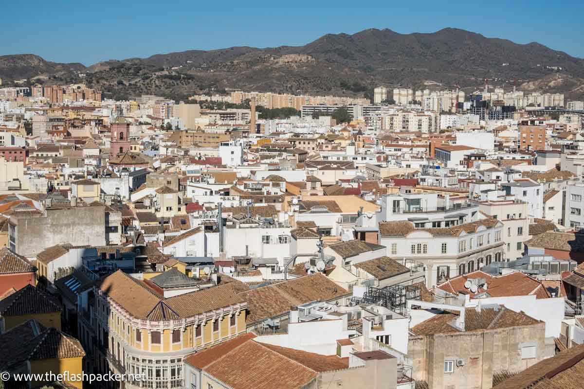 aerial view of rooftops of malaga spain