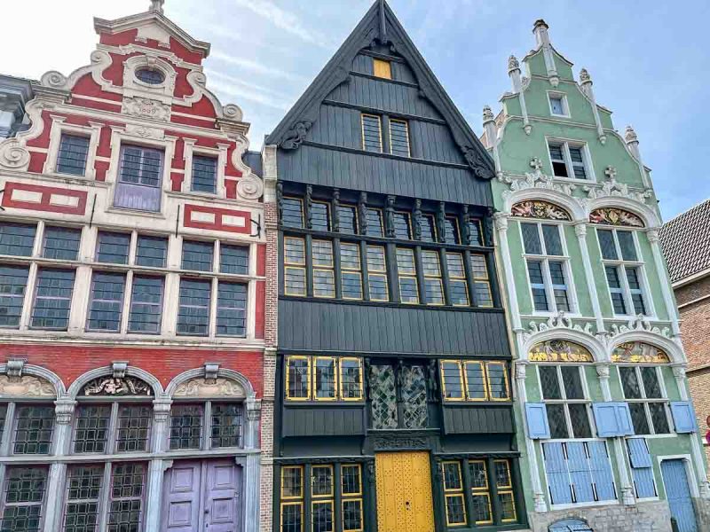 three gable roof houses