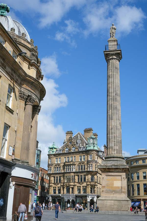 greys monument and georgian buildings in newcastle england