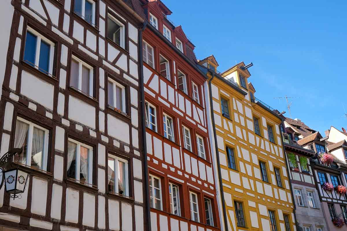 row of half timbered houses