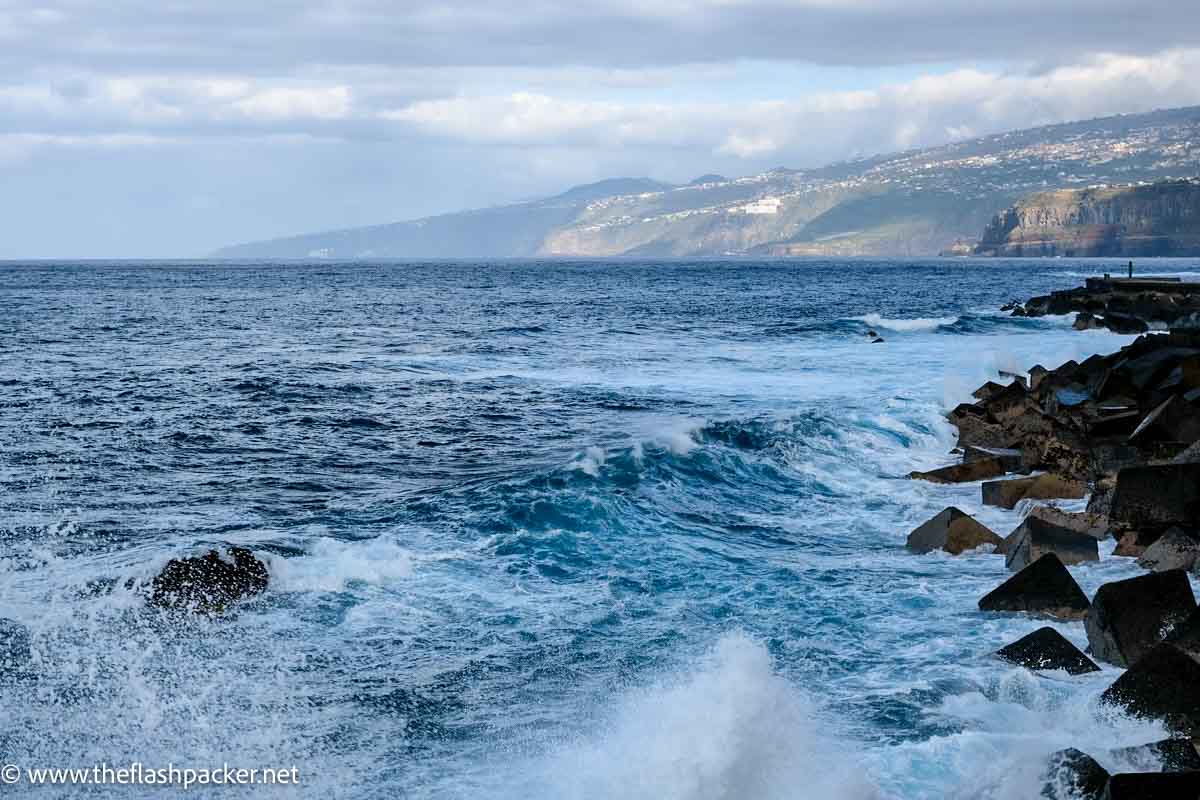 waves crashing onto rocks