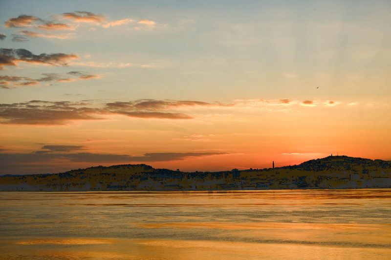 sunset over the river tay