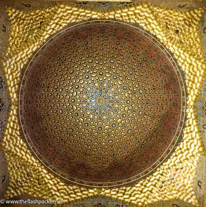 gilded wooden domed ceiling