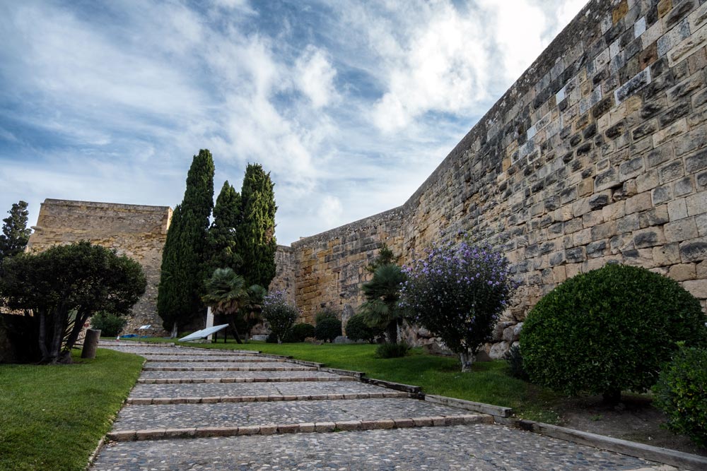 promanade lined with old roman wall