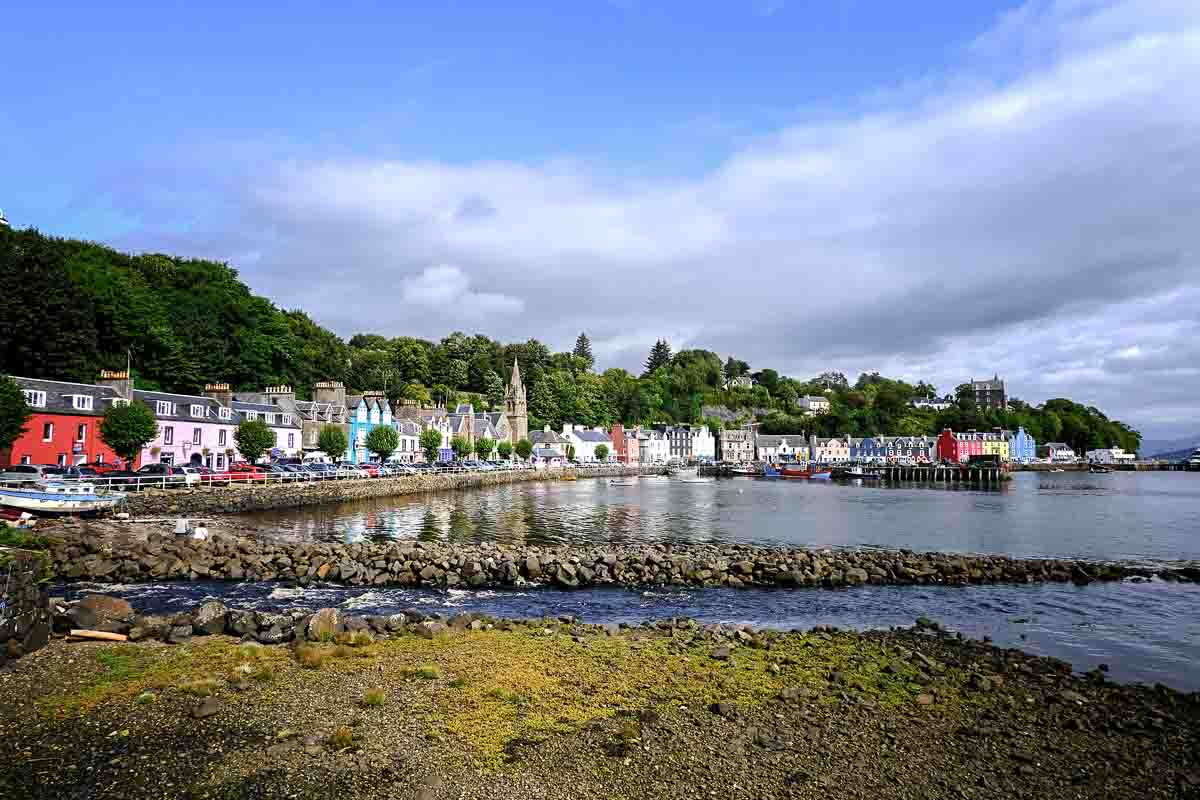 candy coloured houses along seafront in tobermory mull scotland