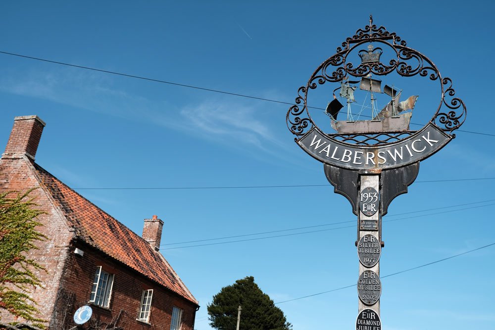 metal sign saying walberswick