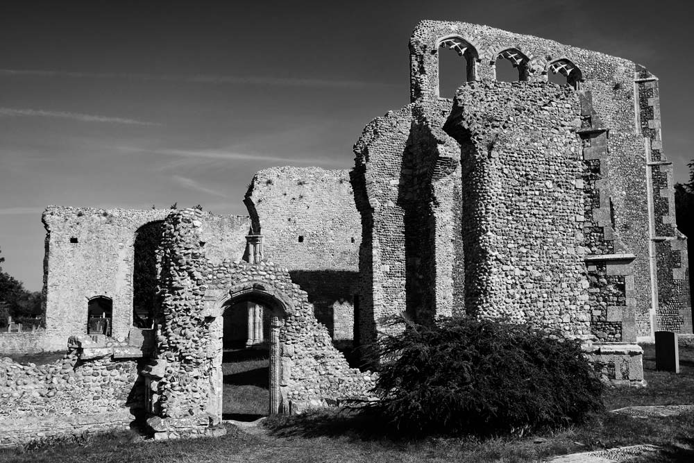 old ruins of church in walberswick suffolk