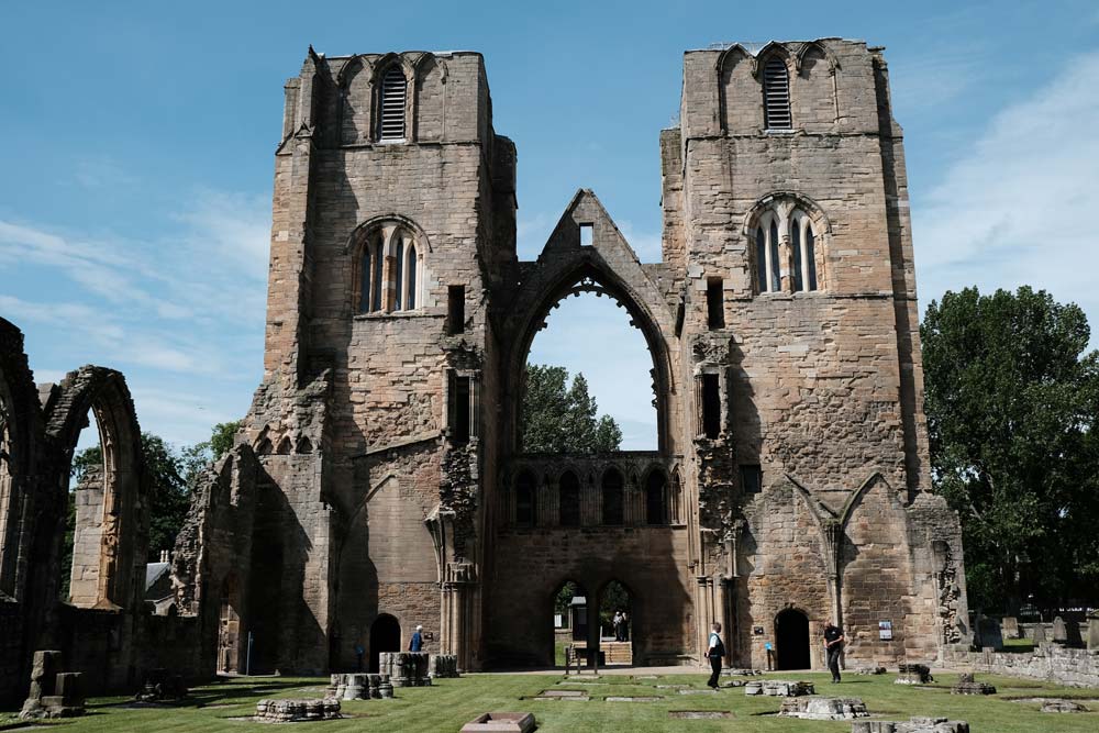 ruins of old church facade