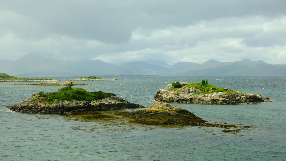 small islands in the middle of a loch