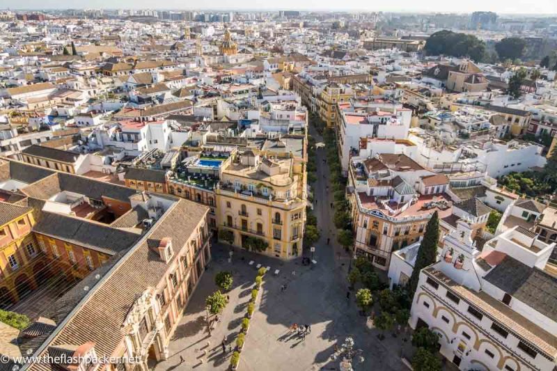 panoramic view of the streets of seville from the giralda tower