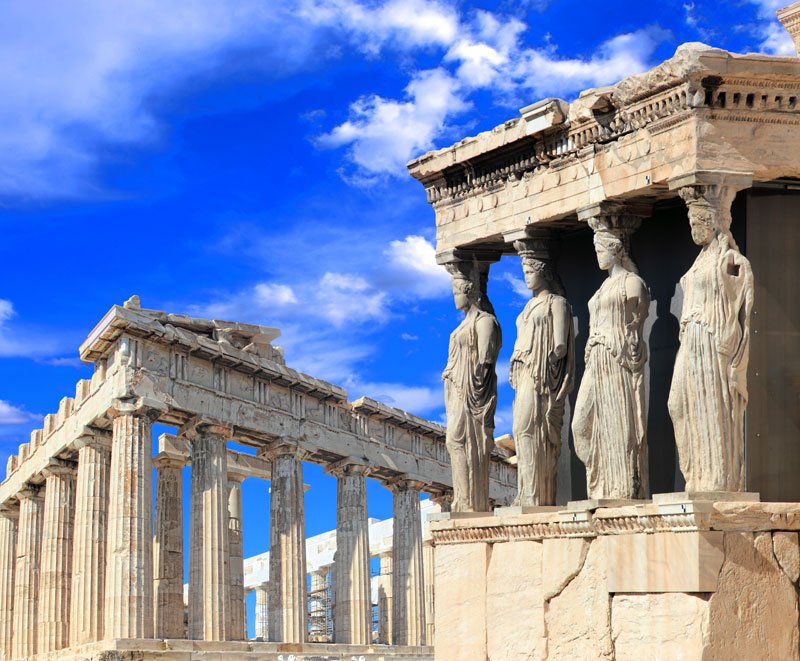 classical greek temple of the acropolis in athens