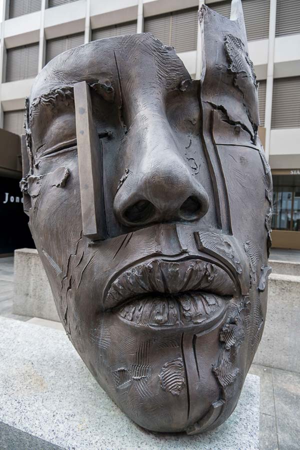 bronze sculpture of african mask