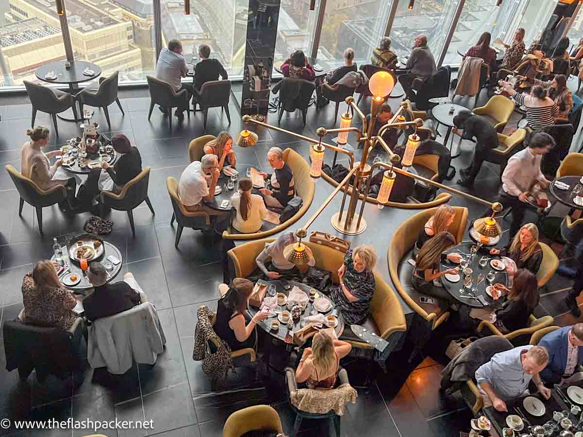 people dining in aquashard restaurant in the shard london