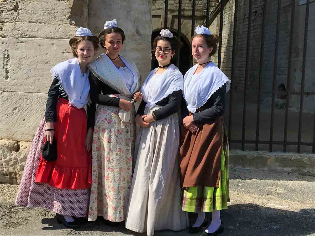 4 women dressed in medieval costume