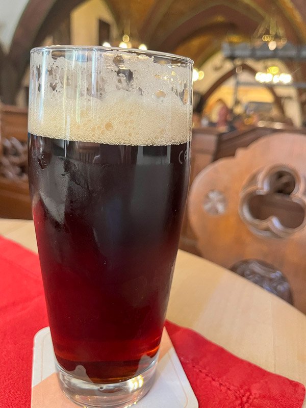 pint of dark coloured beer