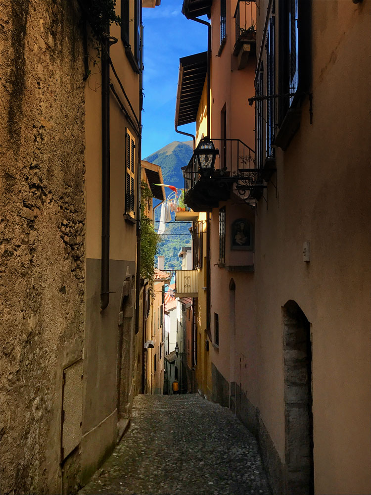 narrow shaded streets with ochre buildings