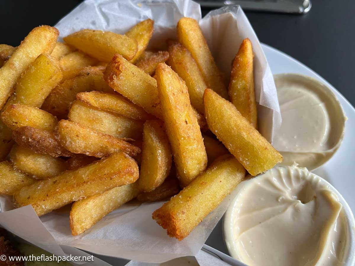 plate of chips and mayonnaise