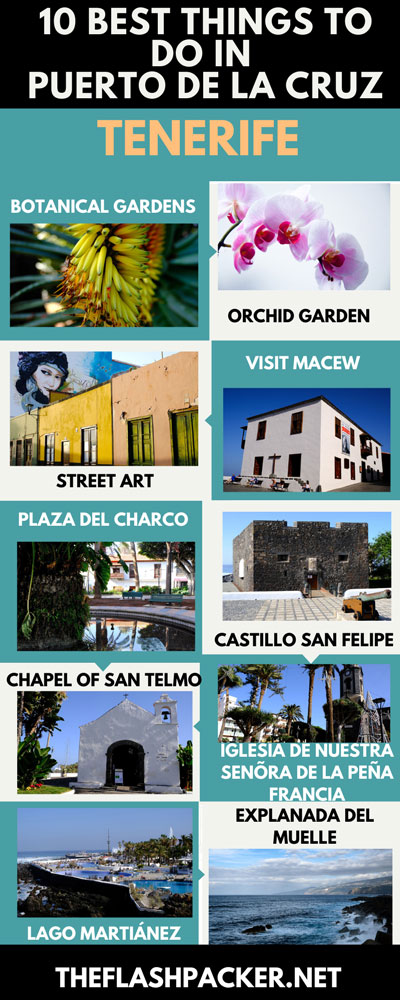 INFOGRAPHIC OF THE BEST THINGS TO DO IN PUERTO DE LA CRUZ TENERIFE