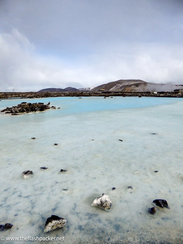 milky water of geothermal blue lagoon in iceland