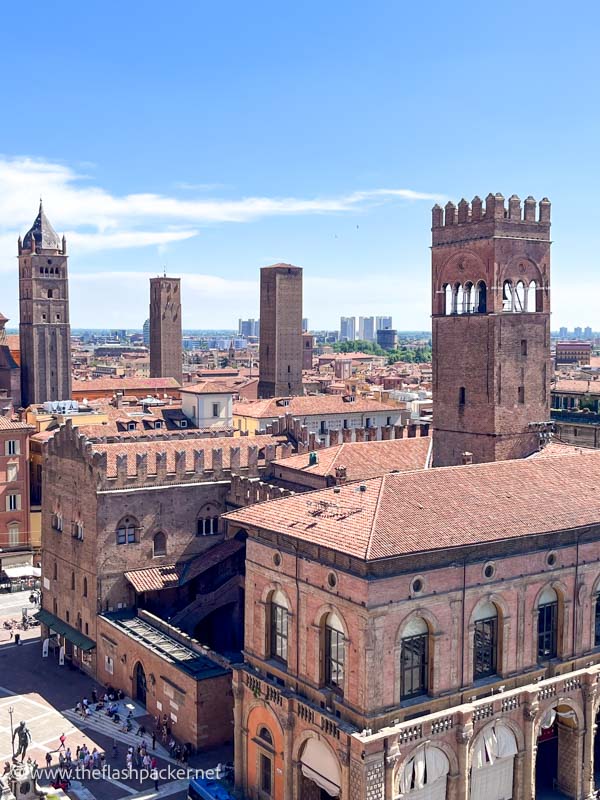 towers and rooftops of bologna in emilia romagna italy