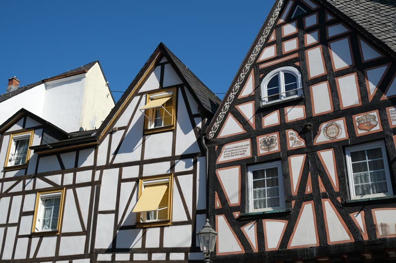 upper storeys of 2 half-timbered buildings