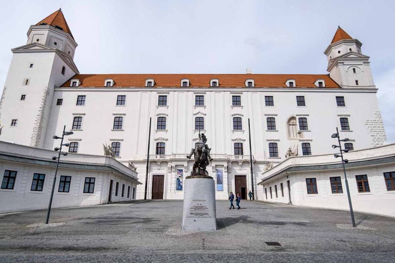 whitewashed exterior of bratislava castle