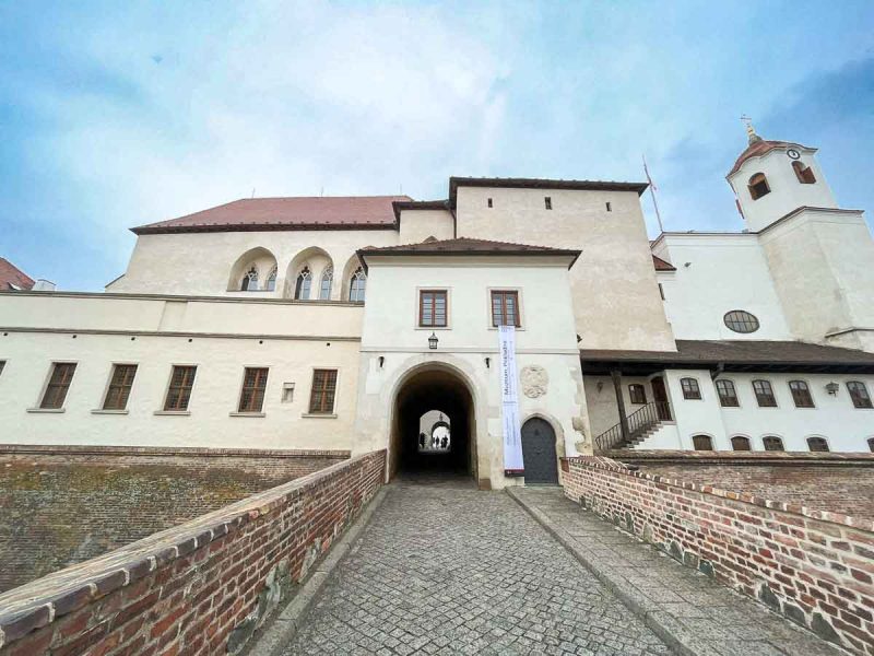 entrance bridge to spilberk castle in brno