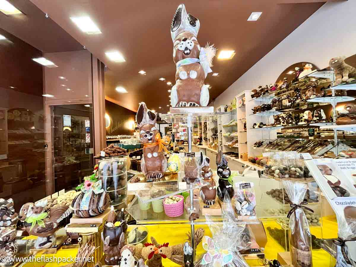 window display of one of the best chocolate shops in bruges