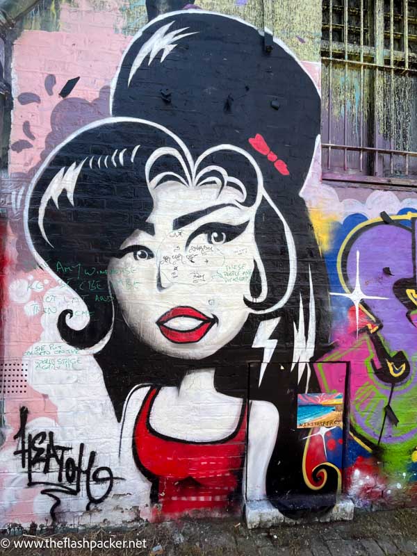 wall mural of an amy winehouse caricature