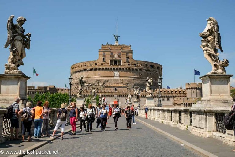 large circular building in rome of castel sant-angelo