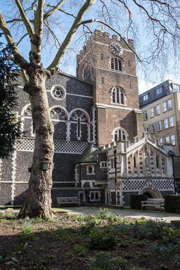 church and churchyard and tree