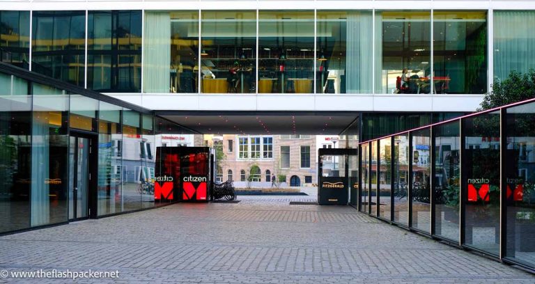 entrance to citizenm hotel rotterdam review