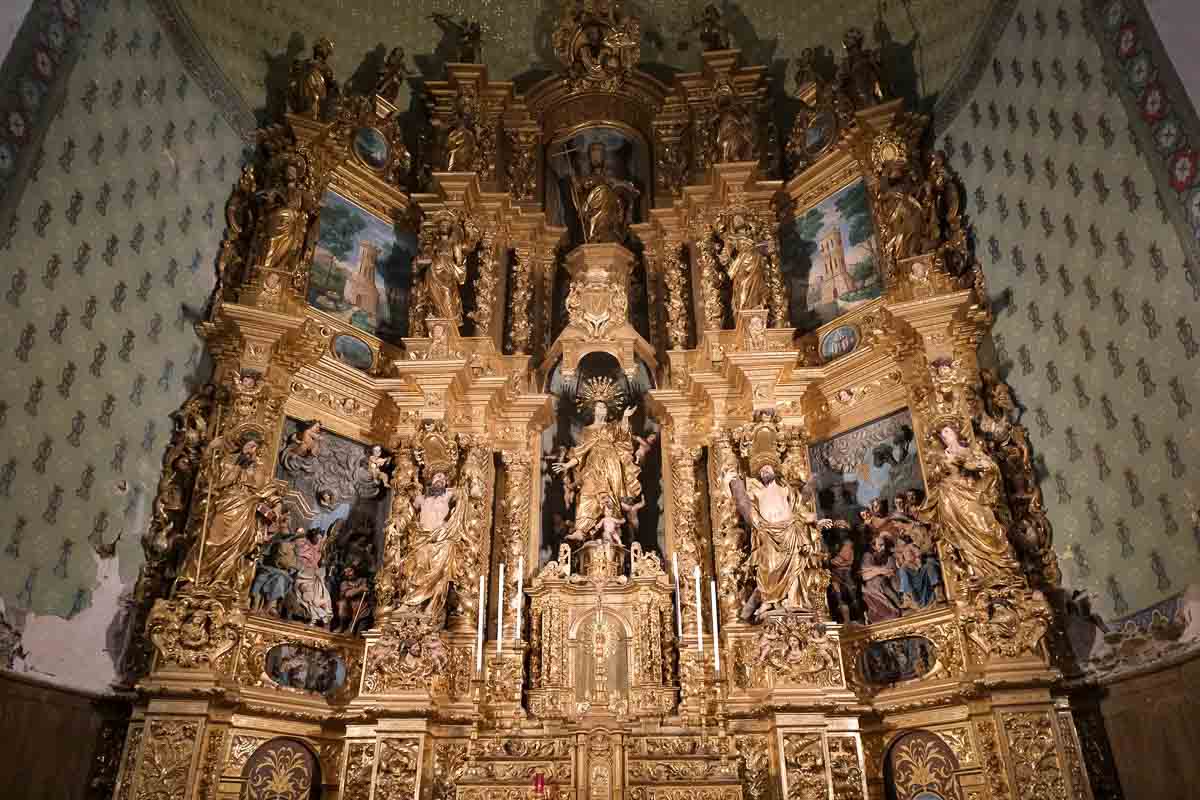 gilded altarpiece in church of notre dame des anges in collioure france