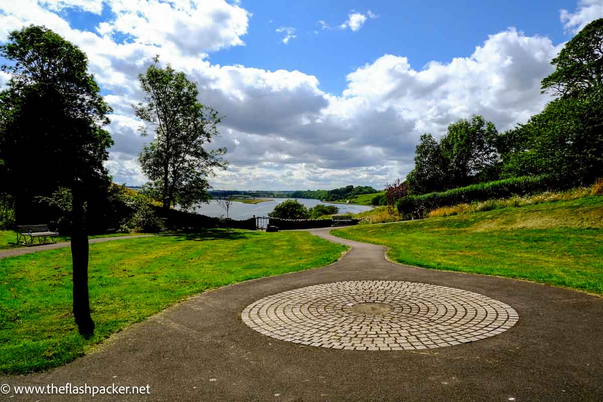 pathway in park leading to river in  Berwick-upon-Tweed