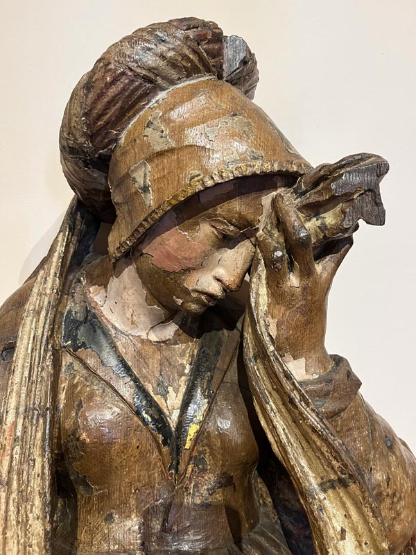 wooden sculptire of the virgin mary