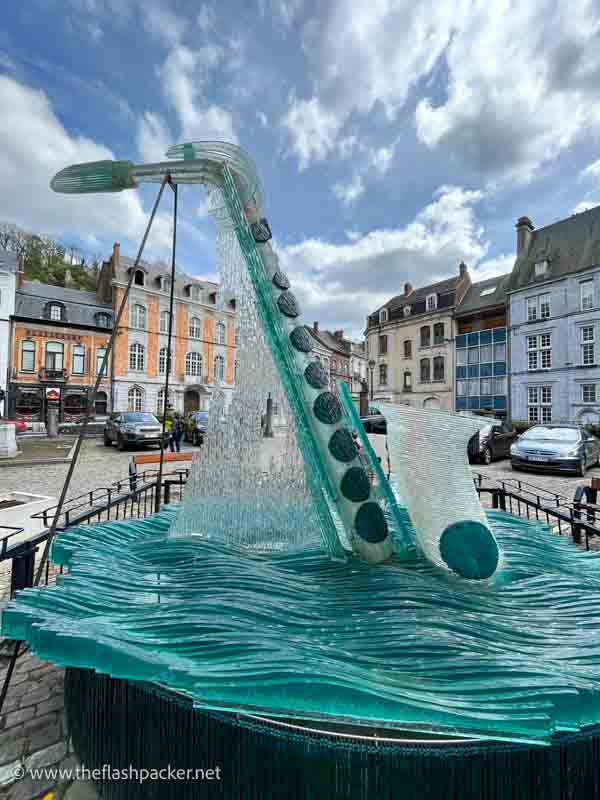 water clock in the shape of a saxophone