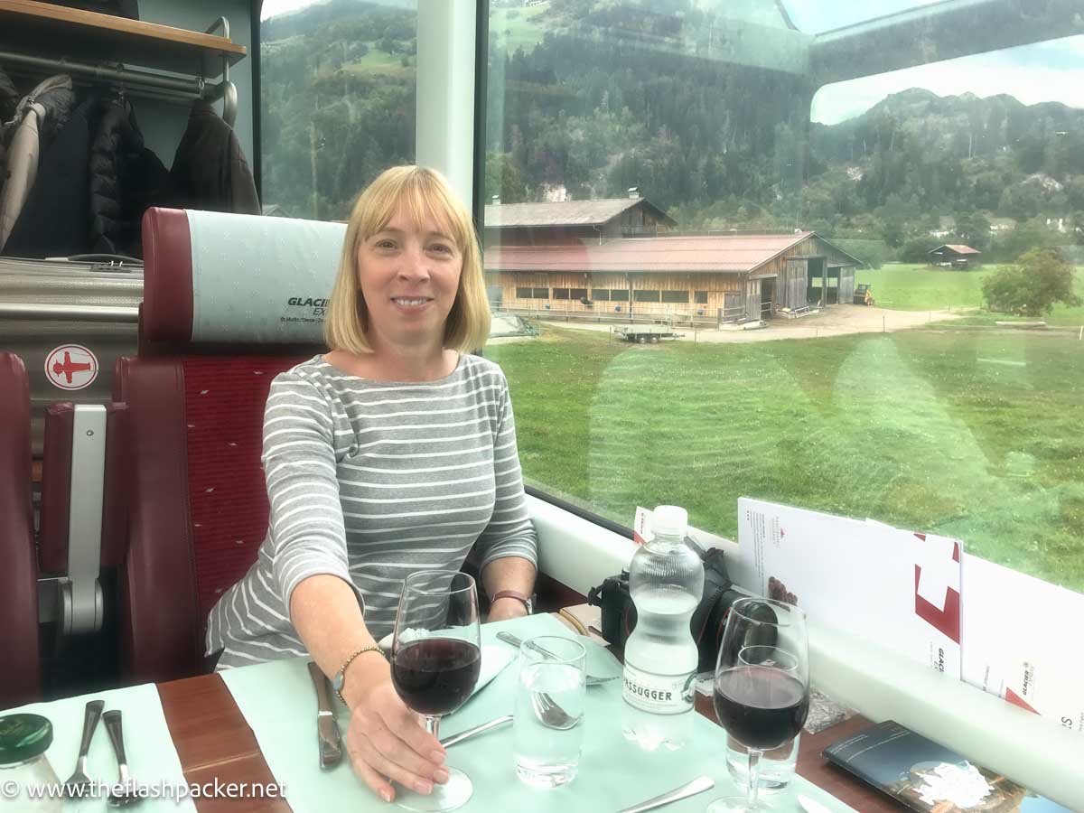 Dining onboard The Glacier Express