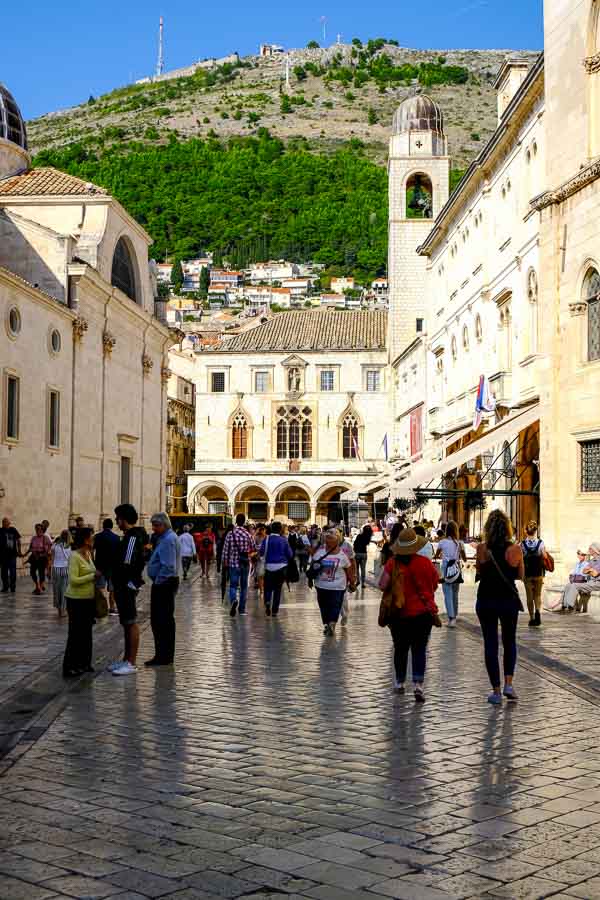 people in paved street in dubrovnik