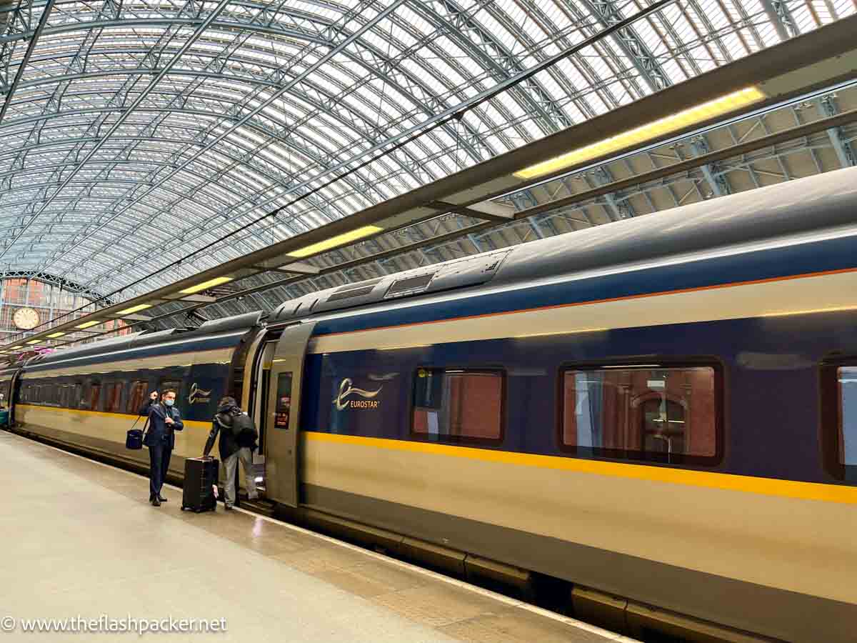 person boarding eurostar train