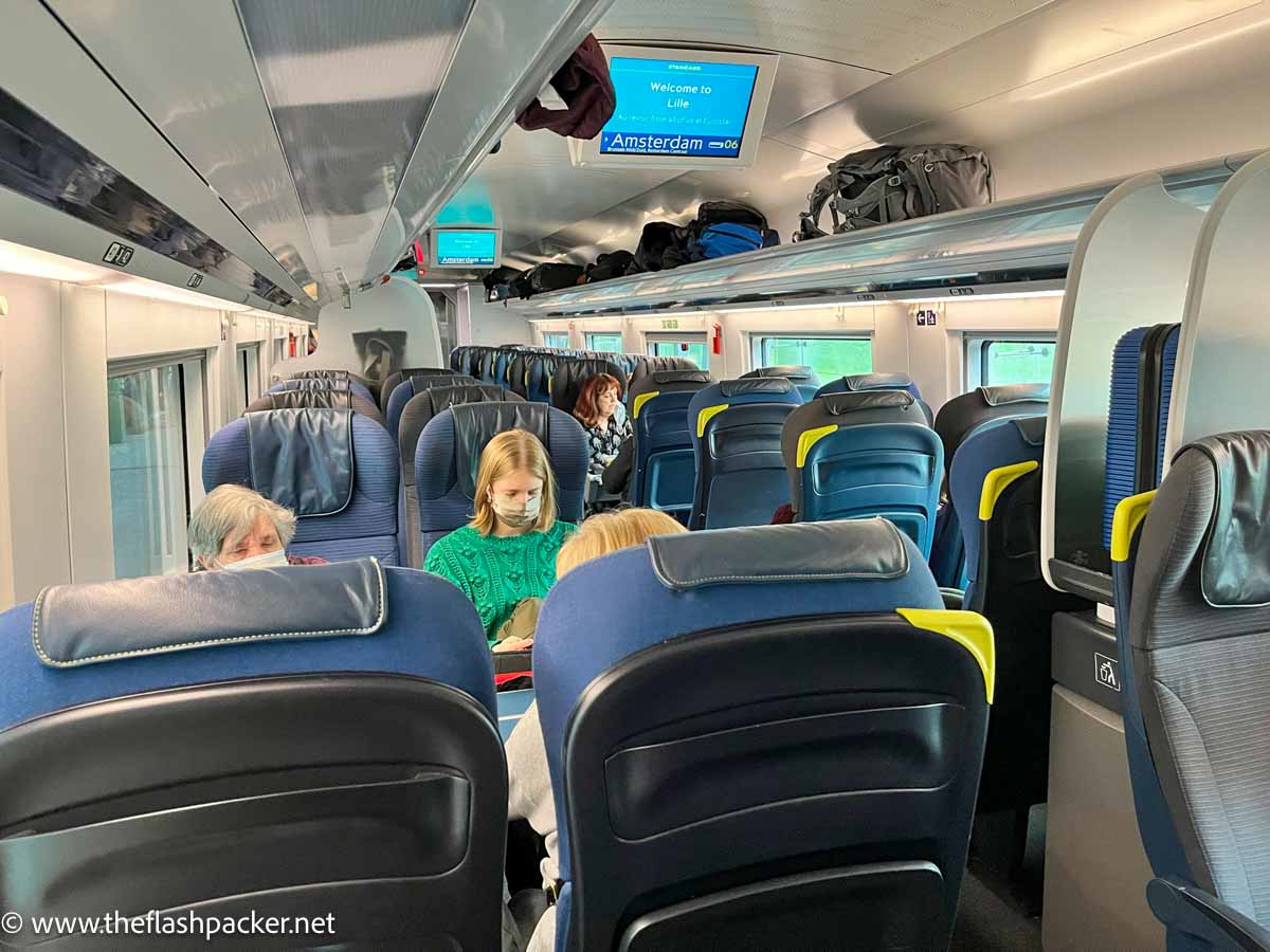 inside a train carriage which is a factor considered in eurostar standard premium vs standard