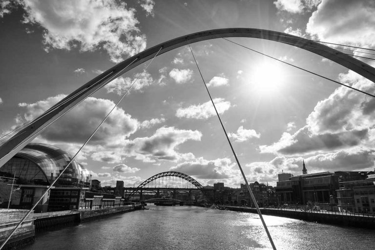 bridges across the river tyne seen during a weekend in newcastle