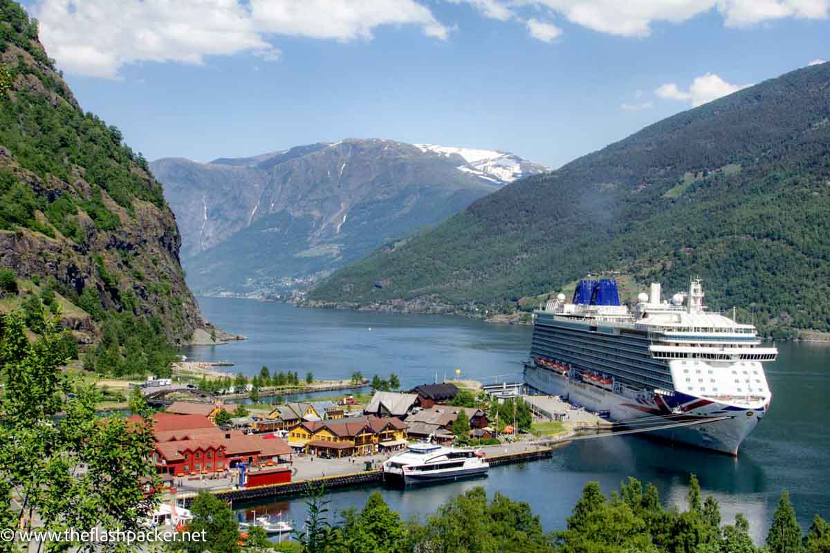 cruise ship berthed at flam norway